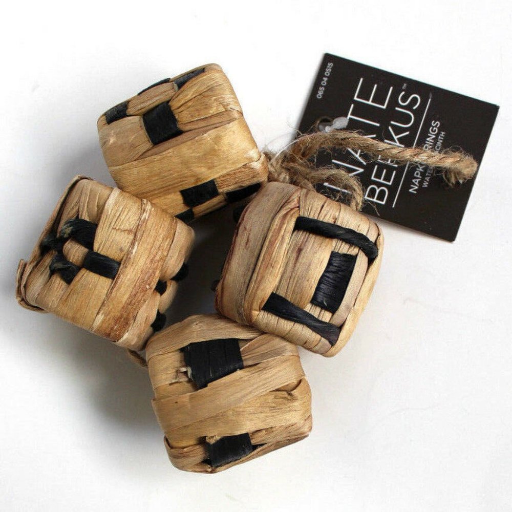Nate Berkus 4 Count Napkin Rings Water Hyacinth